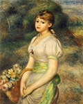 Pierre-Auguste Renoir Young Girl with a Basket of Flowers, 1888 oil painting reproduction