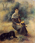 Pierre-Auguste Renoir Young Girl with a Dog, 1888 oil painting reproduction