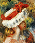 Pierre-Auguste Renoir Young Girl with a Hat, 1895 oil painting reproduction