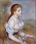 Pierre-Auguste Renoir Young Girl with Daisies, 1889 oil painting reproduction