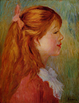 Pierre-Auguste Renoir Young Girl with Long Hair in Profile, 1890 oil painting reproduction