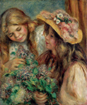 Pierre-Auguste Renoir Young Girls with Lilacs, 1890 oil painting reproduction