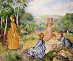 Pierre-Auguste Renoir Young Ladies Playing Badminton, 1885 oil painting reproduction