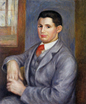Pierre-Auguste Renoir Young Man in a Red Tie, Portrait of Eugene Renoir, 1890 oil painting reproduction