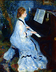 Pierre-Auguste Renoir Young Woman at the Piano, 1876 oil painting reproduction