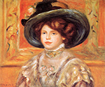 Pierre-Auguste Renoir Young Woman in a Blue Hat, 1800 oil painting reproduction