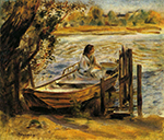 Pierre-Auguste Renoir Young Woman in a Boat (also known as Lise Trehot), 1870 oil painting reproduction