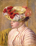 Pierre-Auguste Renoir Young Woman in a Flowered Hat, 1892 oil painting reproduction