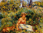 Pierre-Auguste Renoir Young Woman in a Garden, 1916 oil painting reproduction