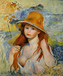 Pierre-Auguste Renoir Young Woman in a Straw Hat, 1884 oil painting reproduction