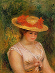 Pierre-Auguste Renoir Young Woman in a Straw Hat, 1901 oil painting reproduction