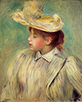 Pierre-Auguste Renoir Young Woman in a Straw Hat oil painting reproduction