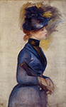 Pierre-Auguste Renoir Young Woman in Bright Blue at the Conservatory, 1877 oil painting reproduction