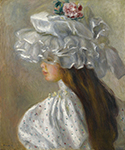 Pierre-Auguste Renoir Young Woman in White Head, 1892 oil painting reproduction