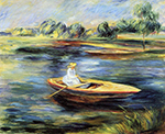 Pierre-Auguste Renoir Young Woman Seated in a Rowboat oil painting reproduction