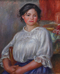 Pierre-Auguste Renoir Young Woman Seated, 1909 oil painting reproduction