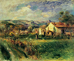 Pierre-Auguste Renoir Young Woman Standing near a Farmhouse in Milly, 1892 oil painting reproduction
