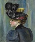 Pierre-Auguste Renoir Young Woman Wearing a Black Hat, 1895 oil painting reproduction