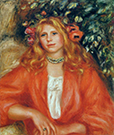 Pierre-Auguste Renoir Young Woman Wearing a Garland of Flowers, 1908 oil painting reproduction