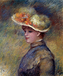 Pierre-Auguste Renoir Young Woman Wearing a Hat oil painting reproduction