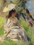 Pierre-Auguste Renoir Young Woman with a Parasol, 1872 oil painting reproduction