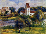 Pierre-Auguste Renoir Breton Landscape - Church and Orchard oil painting reproduction