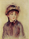 Pierre-Auguste Renoir Bust of a Woman Wearing a Hat, 1881 oil painting reproduction