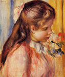Pierre-Auguste Renoir Bust of a Young Girl, 1895 oil painting reproduction