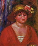 Pierre-Auguste Renoir Bust of a Young Woman in a Red Blouse, 1915 oil painting reproduction