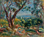 Pierre-Auguste Renoir Cagnes Landscape with Woman and Child, 1910 oil painting reproduction