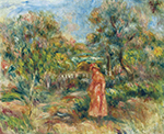 Pierre-Auguste Renoir Cagnes Landscape with Woman oil painting reproduction