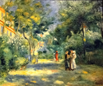 Pierre-Auguste Renoir Figures in a Garden of Montmartre, 1880-90 oil painting reproduction