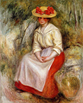 Pierre-Auguste Renoir Gabrielle in a Straw Hat, 1800 oil painting reproduction