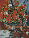 Pierre-Auguste Renoir Geraniums and Cats, 1881 oil painting reproduction