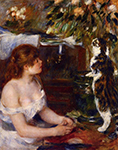 Pierre-Auguste Renoir Girl and Cat, 1881-82 oil painting reproduction