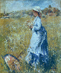 Pierre-Auguste Renoir Girl Gathering Flowers, 1872 oil painting reproduction