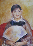Pierre-Auguste Renoir Girl with a Fan, 1880 oil painting reproduction