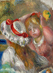 Pierre-Auguste Renoir Hat with Red Ribbon, 1895 oil painting reproduction