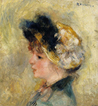 Pierre-Auguste Renoir Head of a Young Girl - 1878 oil painting reproduction
