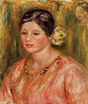 Pierre-Auguste Renoir Head of a Young Girl in Red, 1916 oil painting reproduction