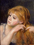 Pierre-Auguste Renoir Head of a Young Woman - 1890 oil painting reproduction