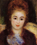 Pierre-Auguste Renoir Head of a Young Woman Wearing a Blue Scarf, 1876 oil painting reproduction
