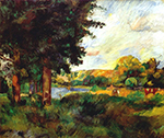 Pierre-Auguste Renoir Ile de France, Landscape with Large Trees, 1885 oil painting reproduction