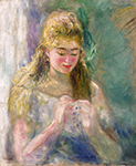 Pierre-Auguste Renoir La Couseuse, 1875 oil painting reproduction