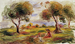Pierre-Auguste Renoir Landscape with Figures at Cagnes, 1916 oil painting reproduction
