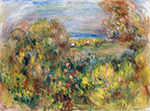 Pierre-Auguste Renoir Landscape with Flowers near the Sea, 1914 oil painting reproduction