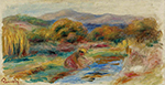 Pierre-Auguste Renoir Landscape with Laundress, 1900-10 oil painting reproduction