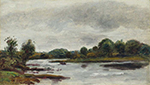 Pierre-Auguste Renoir Landscape with River Banks oil painting reproduction