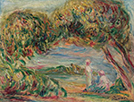 Pierre-Auguste Renoir Landscape with Two Women oil painting reproduction
