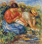 Pierre-Auguste Renoir Laundresses at Cagnes, 1913 oil painting reproduction
